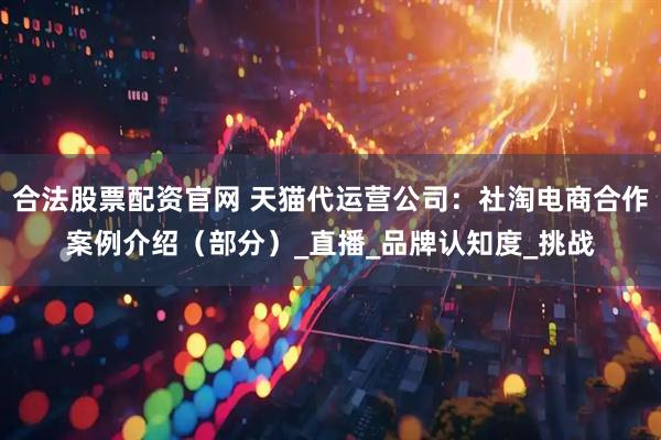 合法股票配资官网 天猫代运营公司：社淘电商合作案例介绍（部分）_直播_品牌认知度_挑战