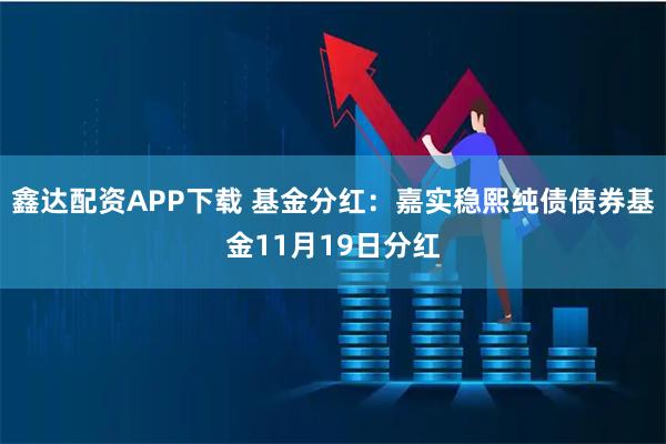 鑫达配资APP下载 基金分红：嘉实稳熙纯债债券基金11月19日分红