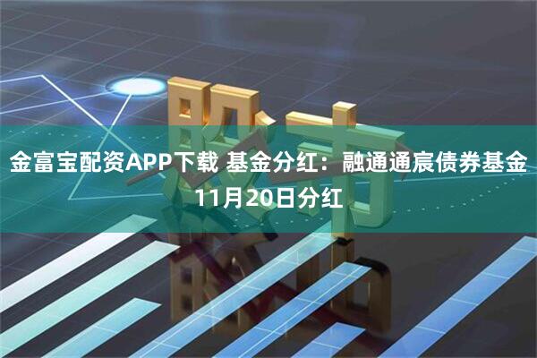 金富宝配资APP下载 基金分红：融通通宸债券基金11月20日分红