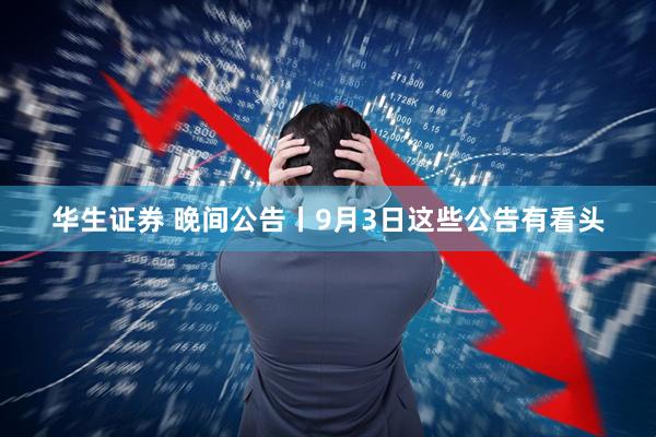 华生证券 晚间公告丨9月3日这些公告有看头
